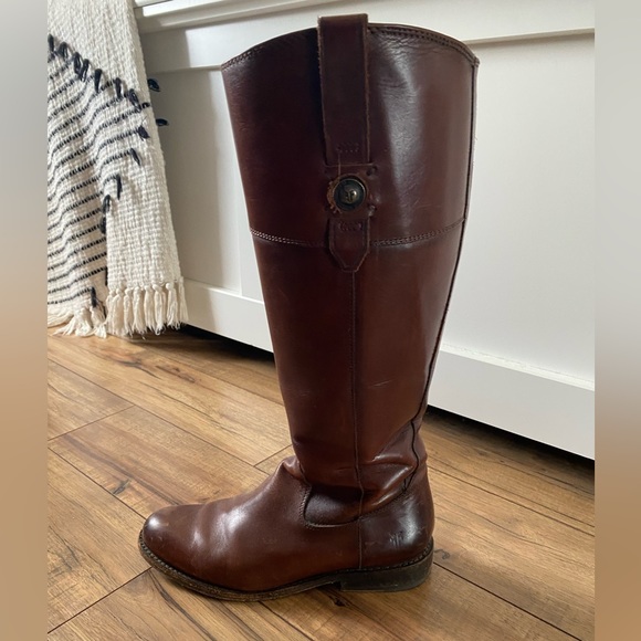 Frye Tall Jayden Button Boots Size 8.5 Color Redwood - Picture 5 of 8